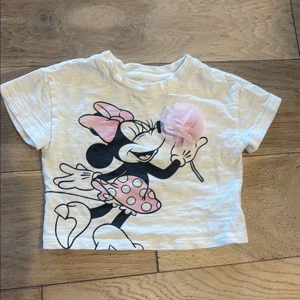 GAP White Minnie Mouse Tee with Pink Accents